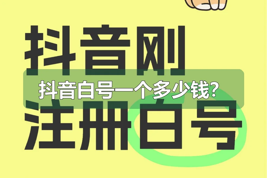 抖音白号一个多少钱？